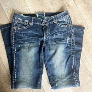 Wrangler Premium Patch Stud Back Pocket Bootcut Jeans, 11/12 x 36